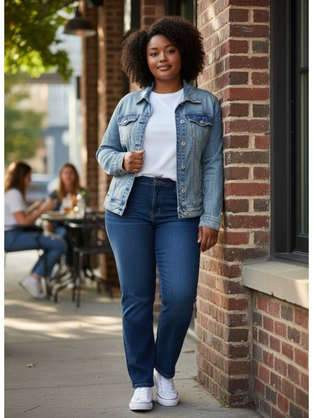 Lauren Conrad Womens Medium Denim Jean Jacket Button Closures Long Sleeves